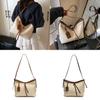 Solid Color Women Casual Crossbody Bag Pu Fabric Stylish Stitching Everyday Wear