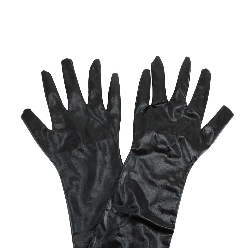 Club Ladies Cosplay Accessory Catsuit Costumes Sexy Fetish Long Latex Gloves Adult