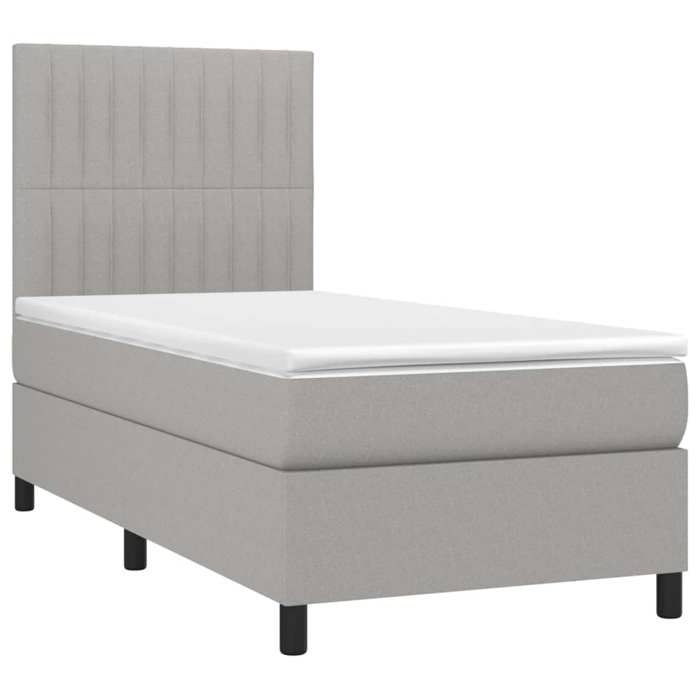 VidaXL Slat Bed Base with Mattress and LED, Upholstered Bed, Single Bed, Adult Bed for Interior Bedroom, 3135005