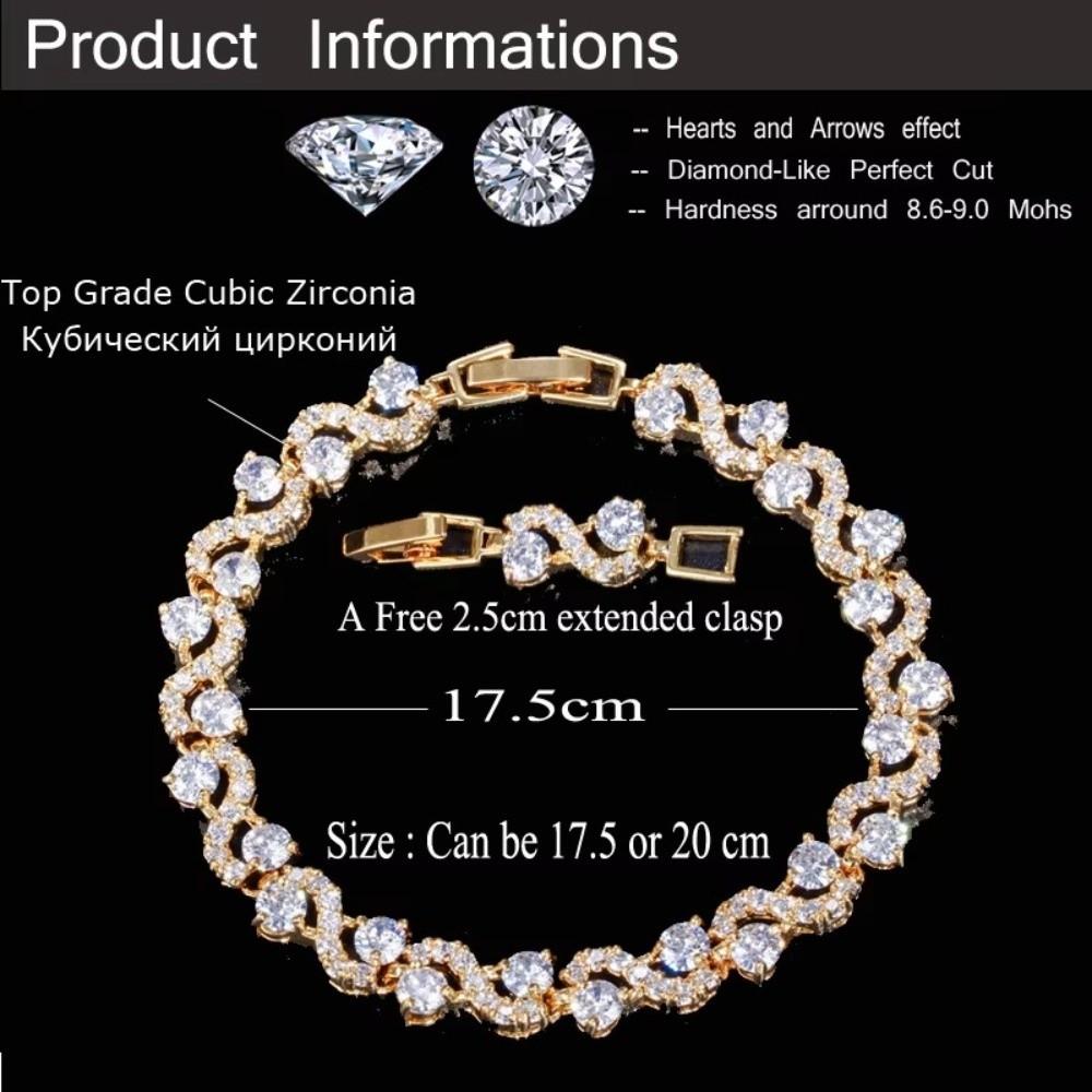 Wave Crystal Gemstone Bracelet Lobster Clasp Crystal Chain Bracelet New Women Bracelet  Women