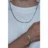 Silbernes Crushed Flat Snake Steel Unisex Halskette und Armband Set Eck36s