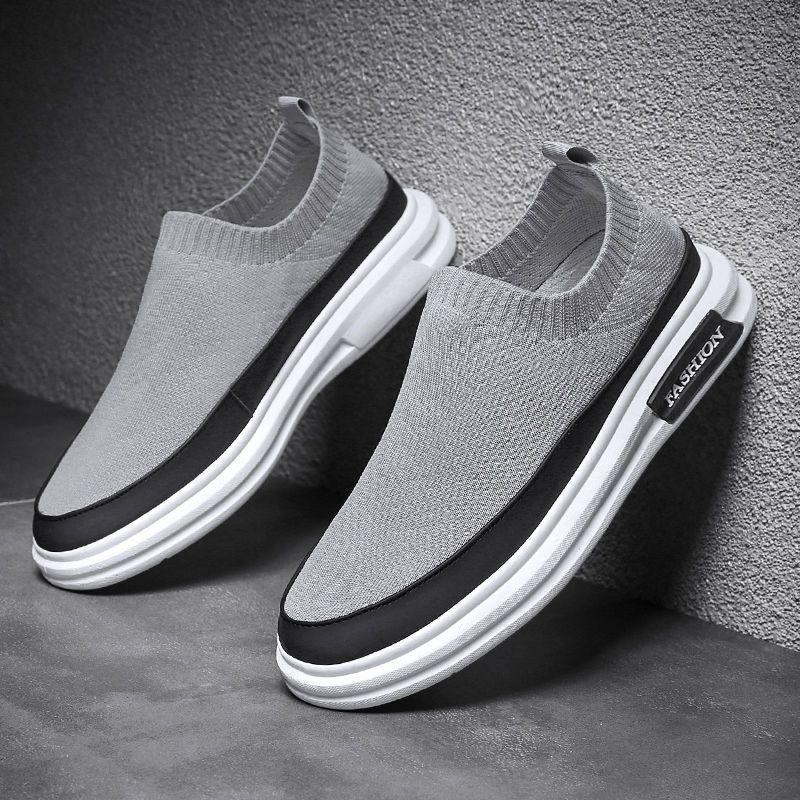 New summer fly-woven mesh shoes men's shoes breathable lazy casual sports shoes versatile dad shoes