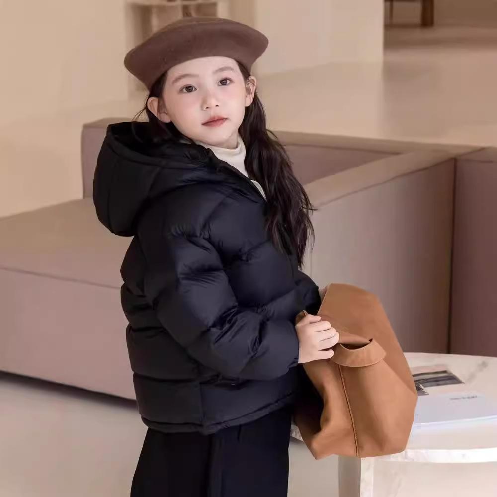 2-10Y Children's Solid Colour Down Jacket Boys and Girls Winter Warm Coat Baby Duck Down Coat Children Hooded