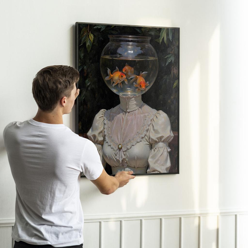 Plakat w ramie portret akwarium złote ryby