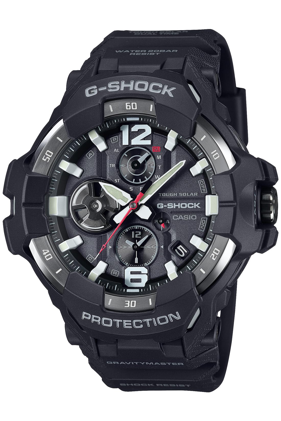 

Годинник, виготовлений з міцного біопластику чорного кольору [Casio] G-Shock [GRAVITYMASTER] Bluetooth, сонячні батареї, GR-B300-1AJF для чоловіків чорний