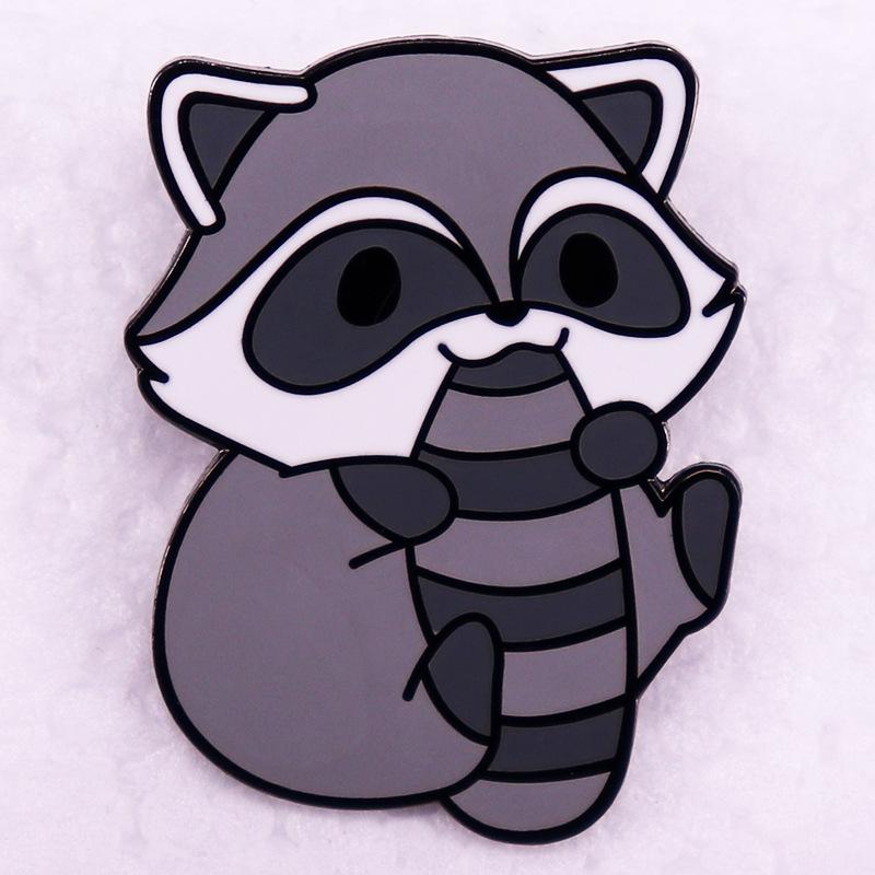 

Adorable Raccoon Lapel Pin Brooch