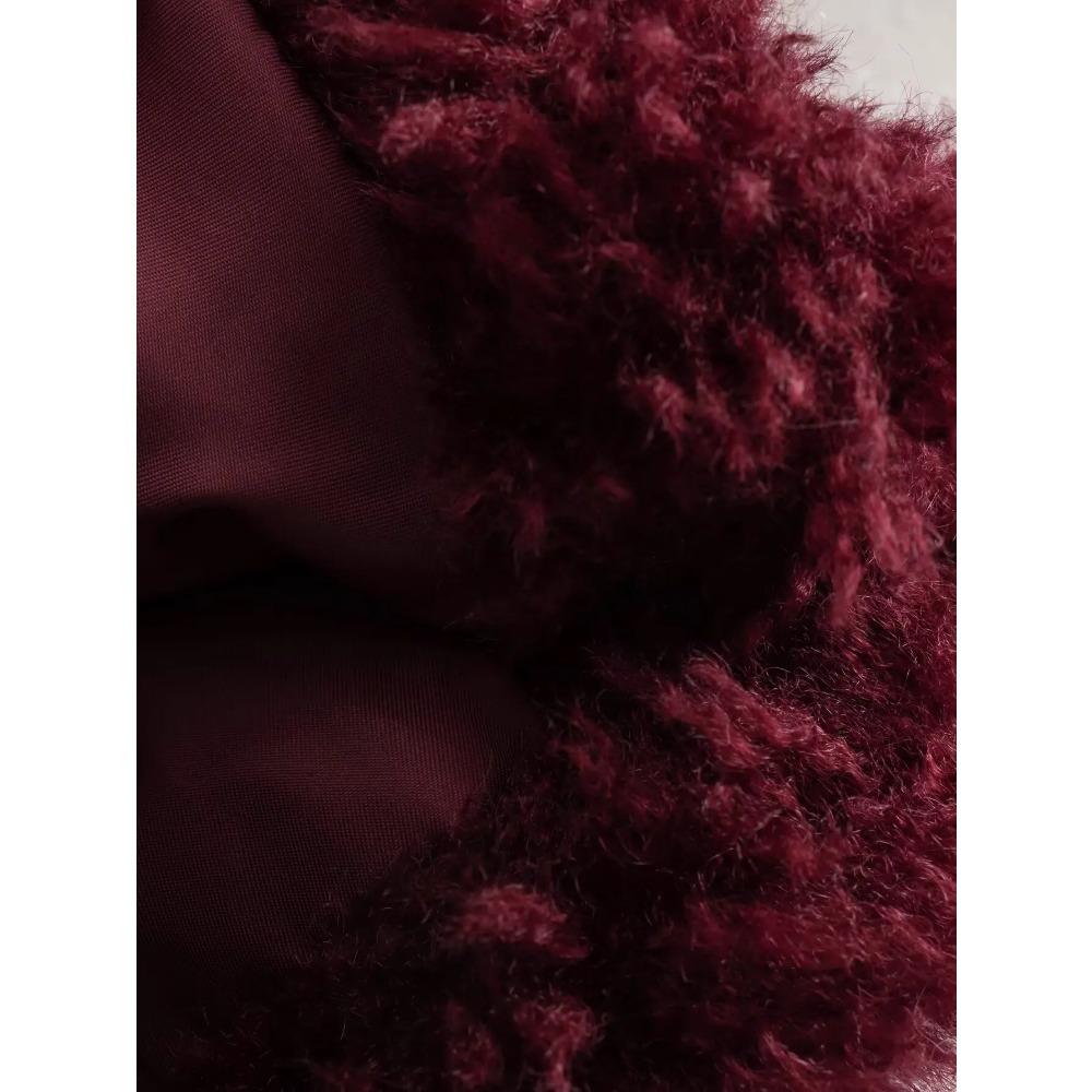 2024 Autumn Winter Women Casual Artificial Wool Jackets Fashion Streetwear Solid Turn Down Collar Warm Oversized Thick Coats