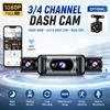 1080P HD WiFi 3/4‑Lens Dash Cam, G‑Sensor Lock, 24hr Loop Recording, Night Vision Car DVR