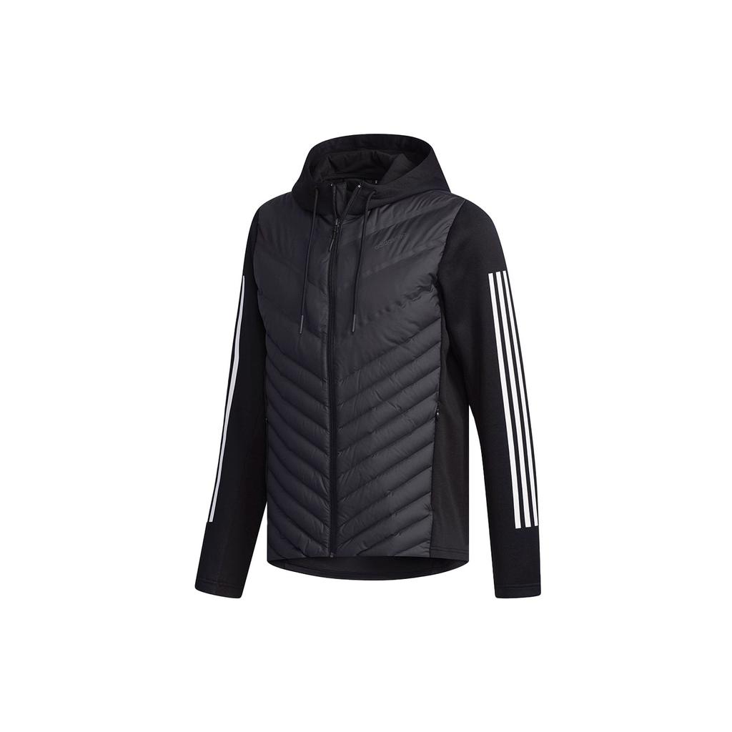 Adidas Neo Daily Daunenjacke mit gespleißter warmer Sportkapuze Herren Oberbekleidung Schwarz DM4348