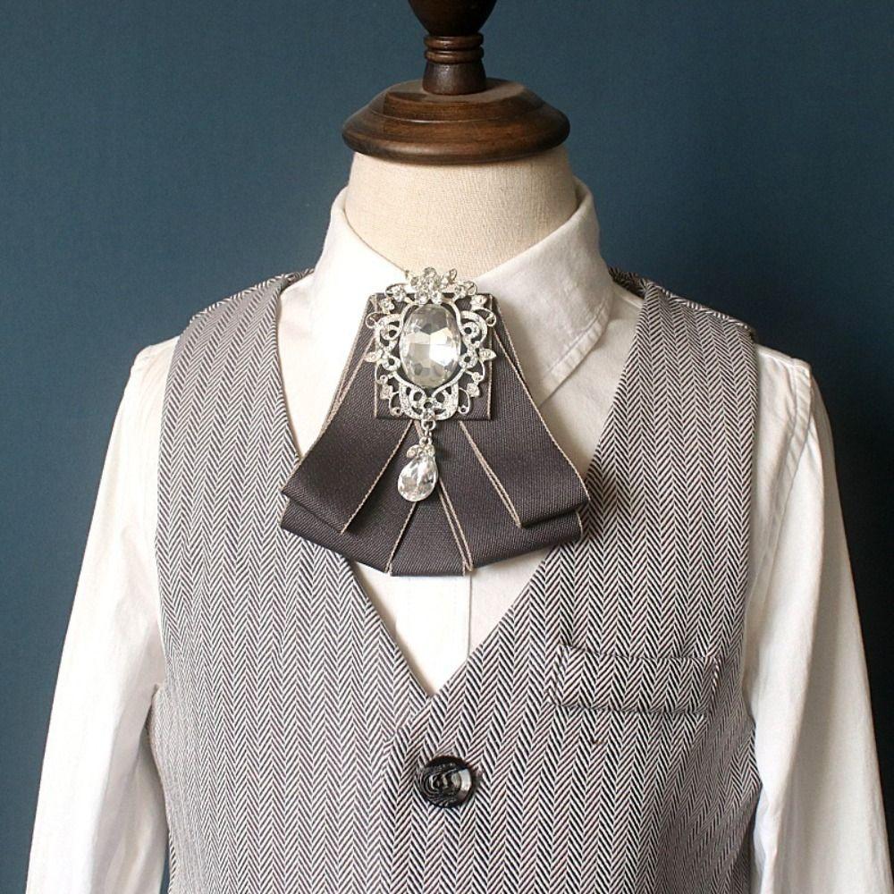 Polyester Strass Fliege Einfarbige Hemdkragen Luxus Band Fliege Täglich