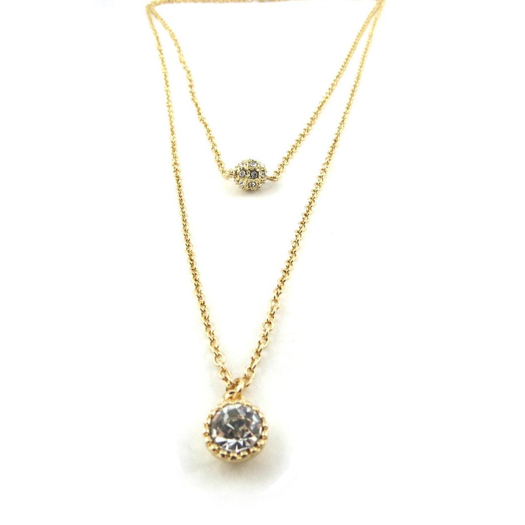 Les Trésors De Lily [N0795] - Collier sautoir 'Sissi' blanc doré