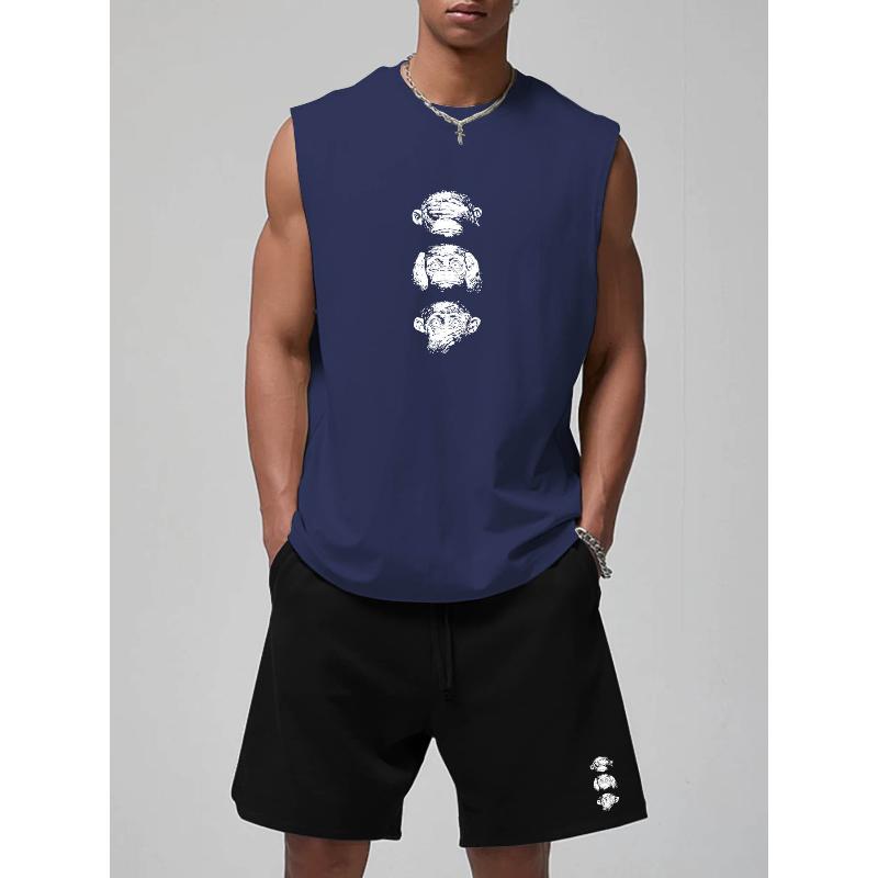 Полиэстеровый топ-майка с принтом и шорты Комплект Модный принт Влагоотводящий S