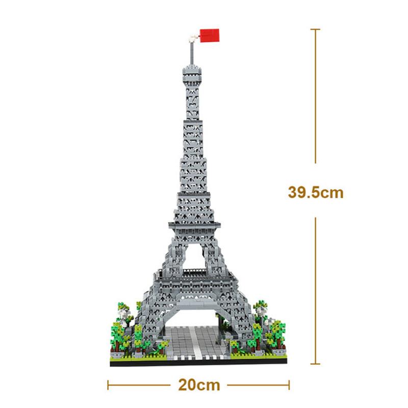 3585 de bucăți, modele de arhitectură mondială, blocuri de construcție, turnul Eiffel din Paris, micro cărămizi de construcție, jucării DIY pentru cadou pentru copii