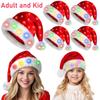 Light Up Christmas Santa Hat Red Velvet Xmas Costume Hats for Adult Kid Party Holiday Unisex New Year Festive Headwear