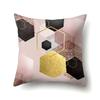 Polyester Pillowcase Marble Nordic Ins Style Geometric Printed Peach Leather Velvet Living Room Sofa Pillowcase