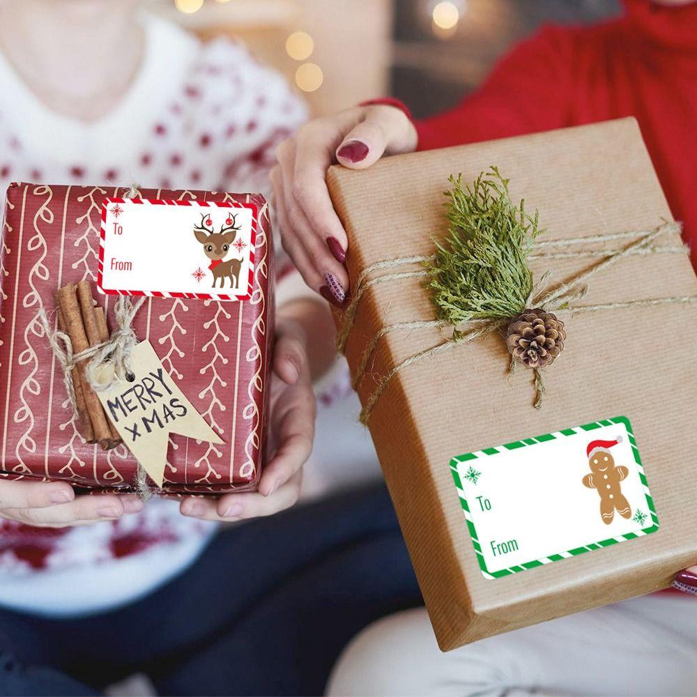 250 Pcs Santa Claus Snowman Christmas Gift Tags Gift Sealing Stickers for Xmas Presents