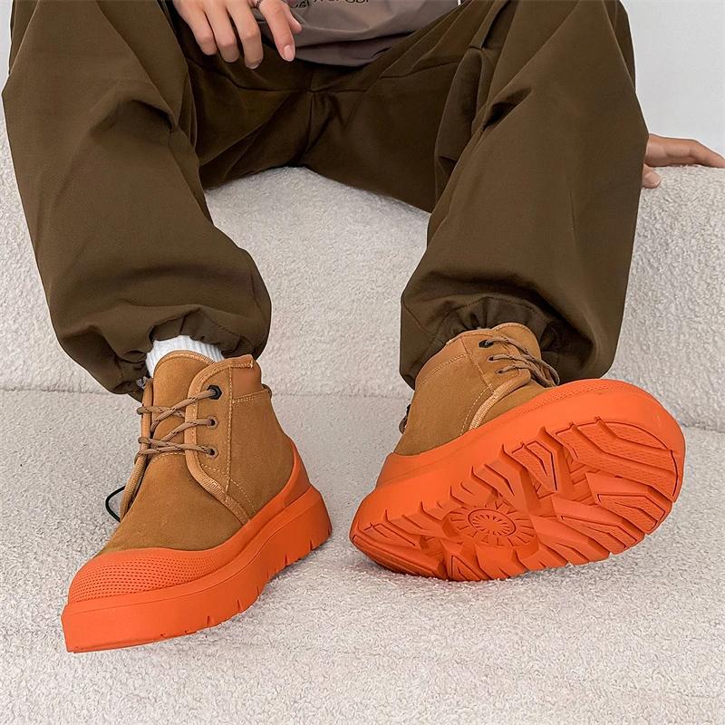 Fashion 2025 New Winter men boots  Slippers Warm Men Shoes Waterproof Non-Slip Plush Sneakers Male Leather  Boots size 38-44