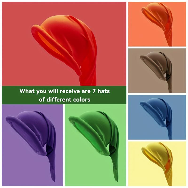 1PC Christmas Hat Fun Solid Color Holiday Surprises Comfortable Playful Polyester Stage Performances Dwarf Shaped Atmosphere