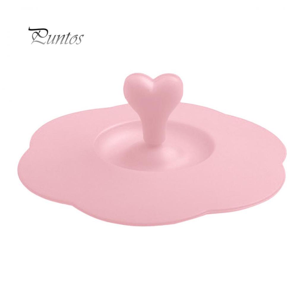 Heart Handle Anti-Dust Coffee Mug Glass Cup Cover Lid