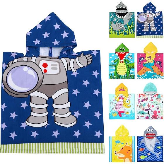 Cute Animal Hooded Beach Towel, Microfiber Bath Towels For Kids Toddler Infant Boy Girl, Animal Towels For Bath Pool Swim Swimwear Summer Beach 24x24 Inch