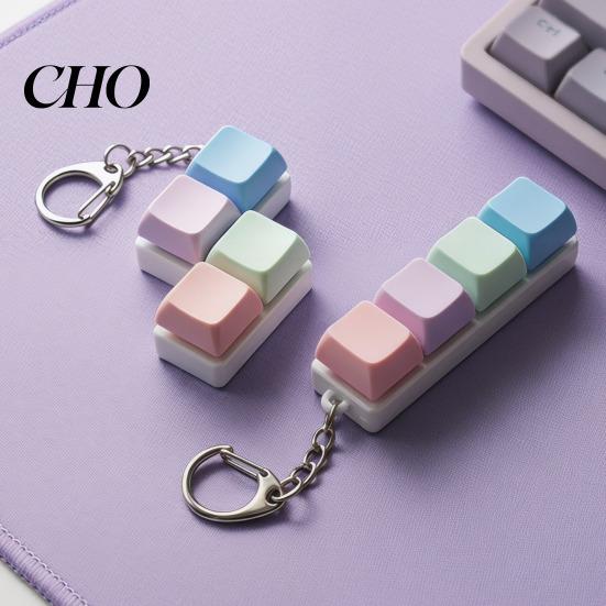 Creative Keyboard Fidget Colorful Toys Mechanical Button Clicker Keychain Stress Relief Decompress Toy for Adults Work Anxiety Study