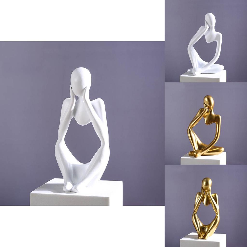 Resin Thinker Sculpture Statue Figurine Modern Abstract Home Decor Gift