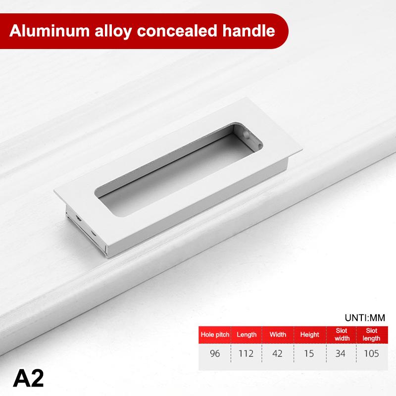 Alloy Embed Door Knobs Kitchen Cabinet Cupboard Door Drawer Hidden Dresser Pull Handles Furniture Hardwre Accessory