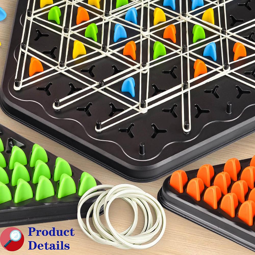 Chain Triangle Chess Game Geometric Chess Board Game Funny Family Party Triggle Rubber Band Game Parent-child Interactive Games