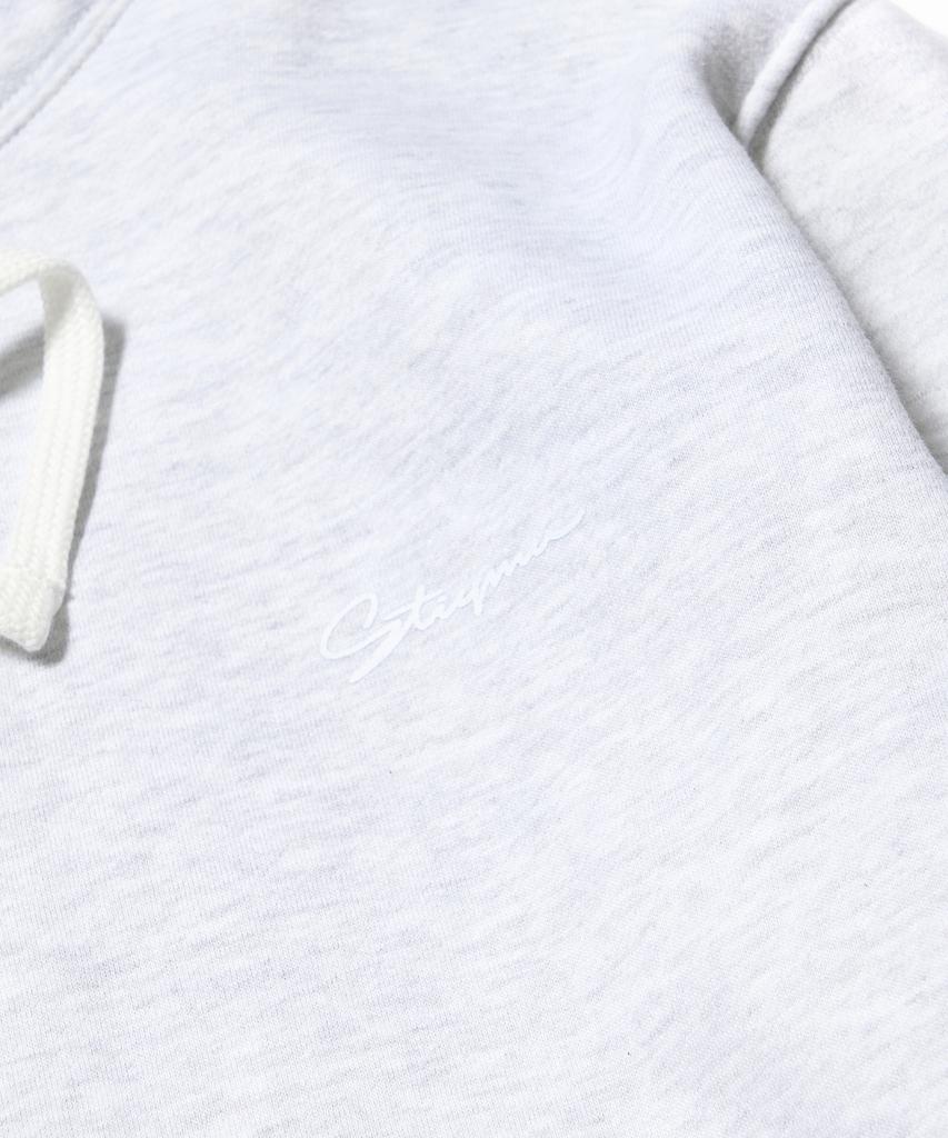 Stigma Zipper Oversized Zip Up Hoodie White Melange