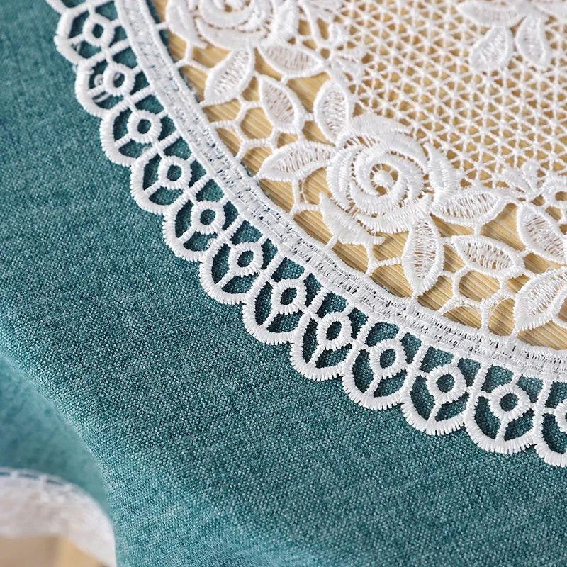 Tischdecke Kunst Einfache Rechteckige Frische Einfarbig Patchwork Ausgehöhlte Spitze Teetisch Runde Tischdecke