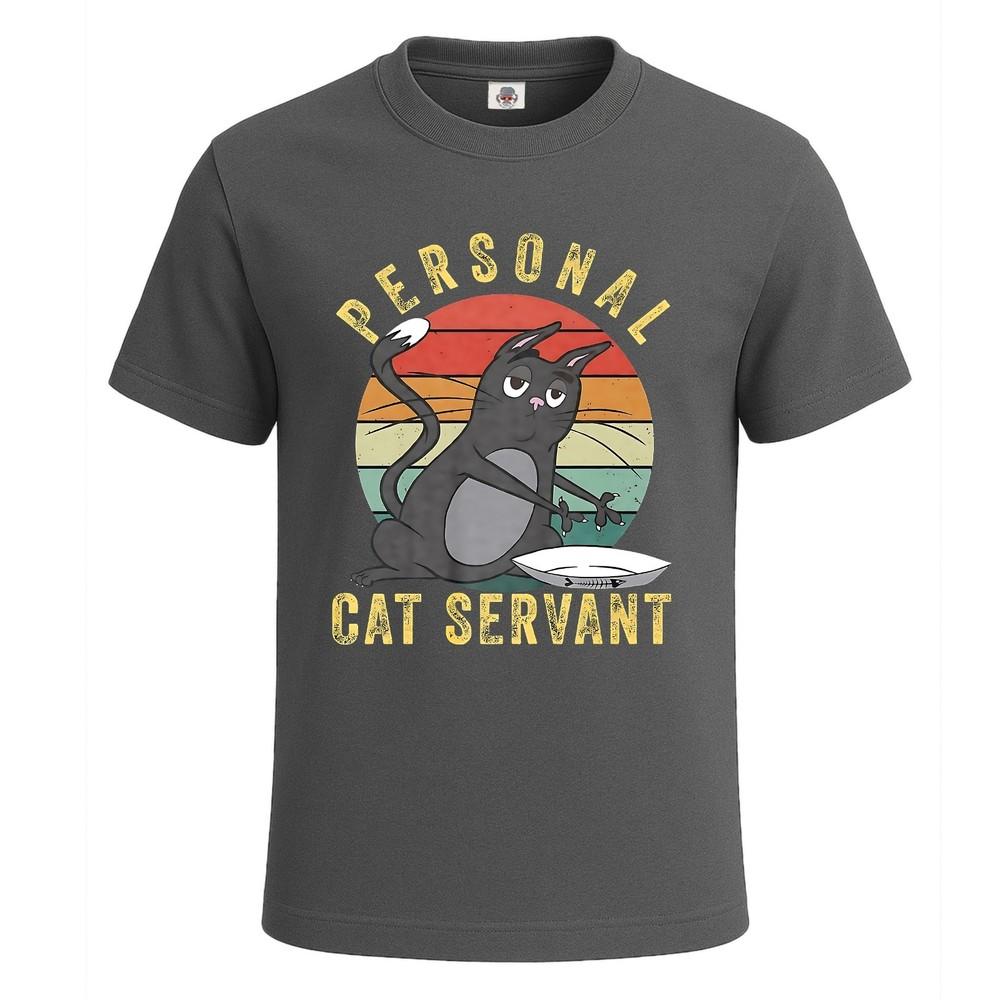 Funny personal cat servant funny cat mom cat mens t shirt funny party shirt top 2XL