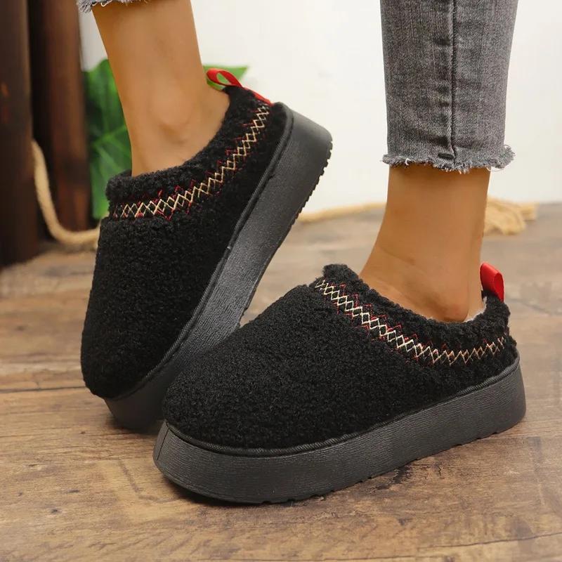 

2025 Snow Boot Style Short Mini Winter Boots Women Ankle Boots Lined Ankle Warm Flat Shoes zapatos de mujer 41 чёрный