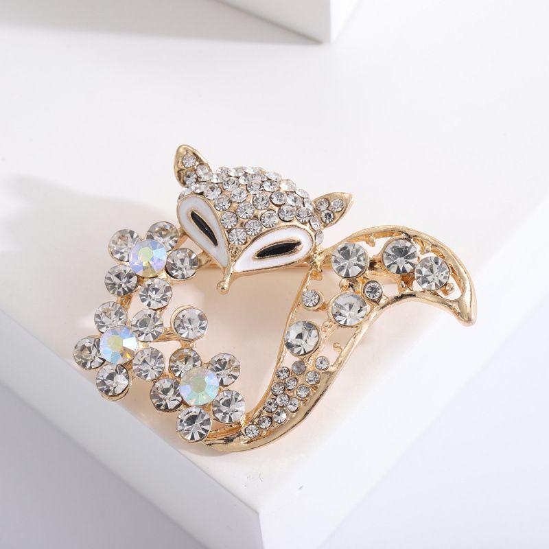 Fashionable And Cute Full-diamond Personalized Oil-drop Brooch For Cardigans, Sweaters, Corsages, And Women's Jewelry.