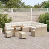 VidaXL Ensemble de canapé de jardin 12 pcs Beige Poly rotin, Salon d'extérieur rectangulaire, modulable pour jardin 3362566