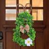 Easter Dead Branch Wreath Outdoor Garden Simulated Flower Door Hanging Creative Rabbit White Flower Wreath