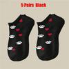 Unisex Summer No-Show Socks: Black, White & Gray Low-Cut Polyester-Cotton Blend