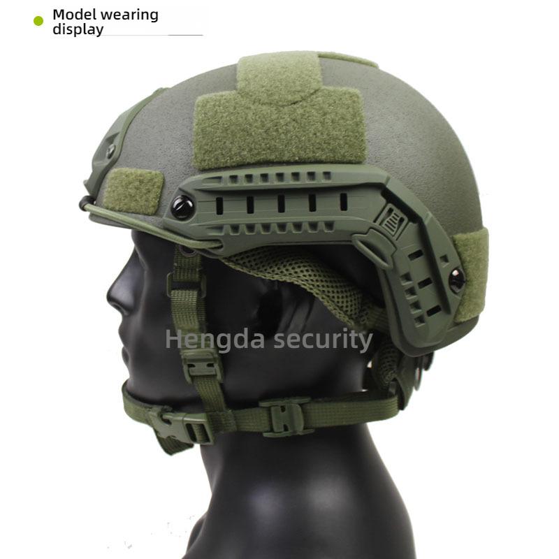 Casco Tattico FAST in Fibra di Vetro, Leggero 1.5kg, Imbracatura Interna Wendy, Guide Laterali Aggiornate, Regolabile 57-61cm per Softair CS Caccia