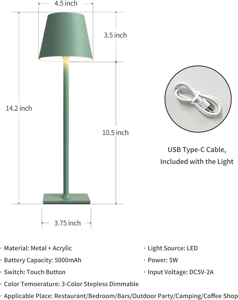 LED Desk Lamp Portable Table Lamps Luxury Modern Lamparas De Mesa Wireless Bedside Lamp USB Rechargeable Night Light Waterproof