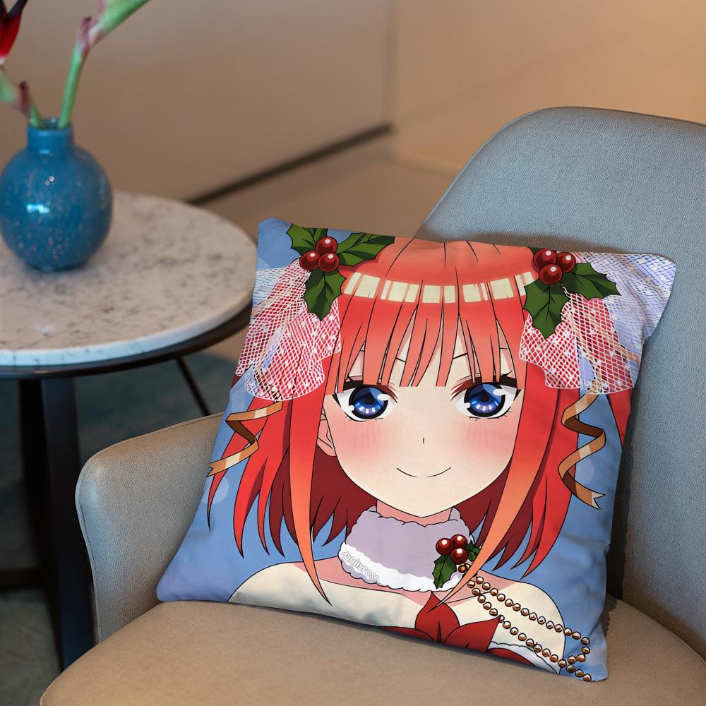 The Quintessential Quintuplets Cushion Cover 2-in-1 Reversible Plush Pillow Cover | Car/Sofa/Bed | Perfect Gift