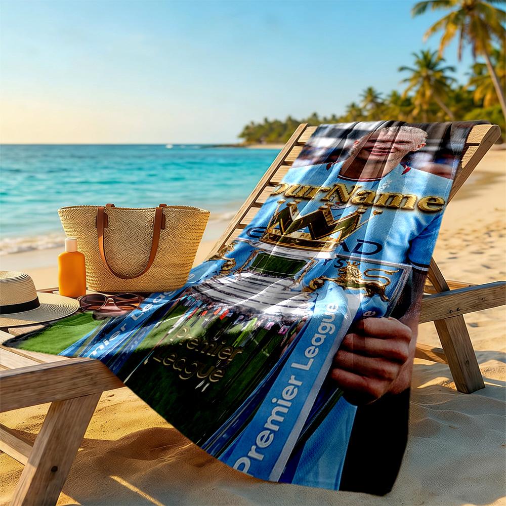 Haaland Customized Name Beach Towel Quick-Dry Soft Microfiber Ideal for Travel Outdoor Swim Pool Yoga Surf Camping Hiking Gym Gift Holiday