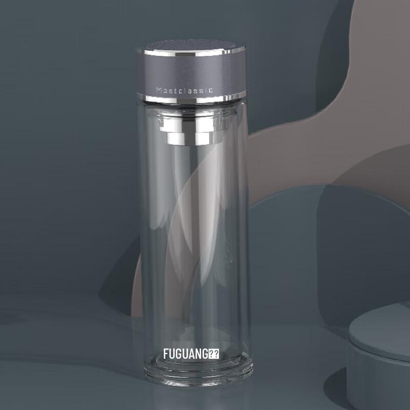 FUGUANG 330ml Nano-Antibacterial High Borosilicate Double-Layer Glass Cup