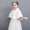 Girls Faux Fur Cape Cloak Winter Flower Girl Dress's Coat Princess Wedding Shawl and Cape for Girls