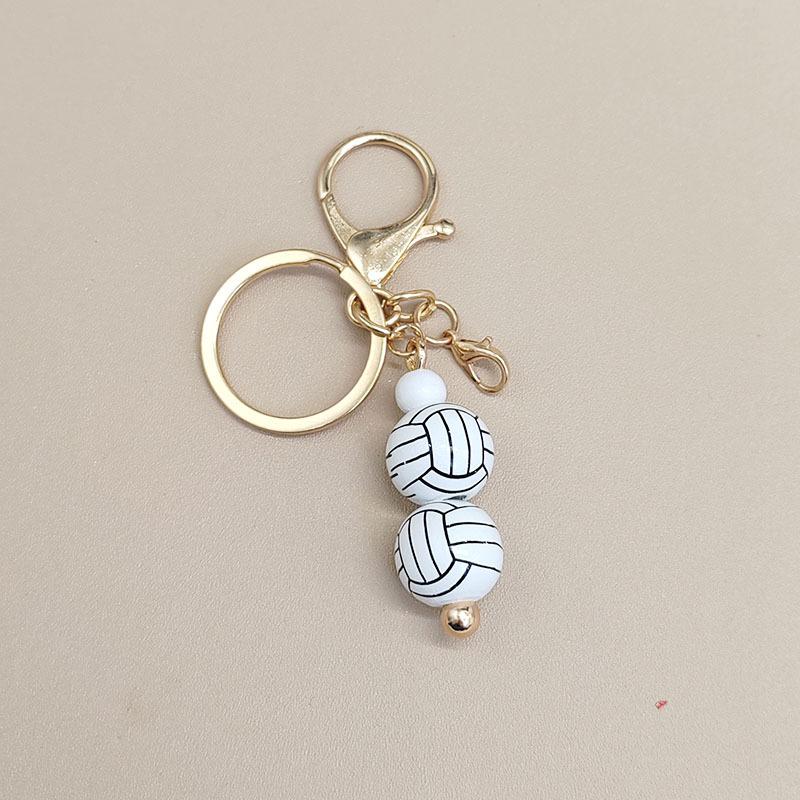 European Football Resin Souvenir Keychain Match Ball Fans Souvenir Keyring Phone Accessory  Soccer Tennis Sports Pendant