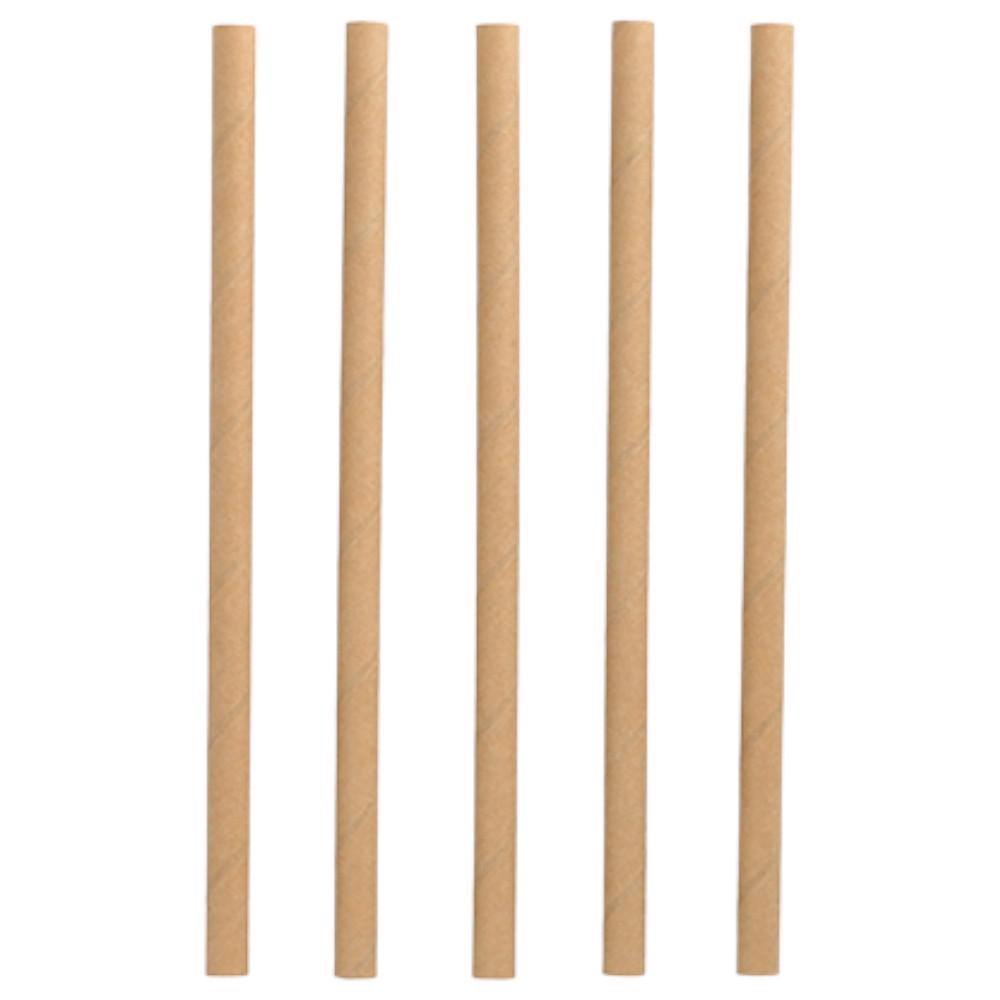 Słomki Papierowe Brązowe 21Cm 10Mm Jednorazowe Ekologiczne Papstar 100Szt