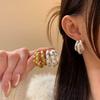 Retro Dot Circle Hoop Earrings for Women, Textured Large Loop Earrings, Vintage Style Statement Jewelry