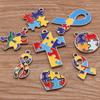 8Pcs Gold Plated Pendant with Puzzle Shape Pendant Enamel Autism Awareness Pendant Bulk Diy Necklace Bracelet Keychain