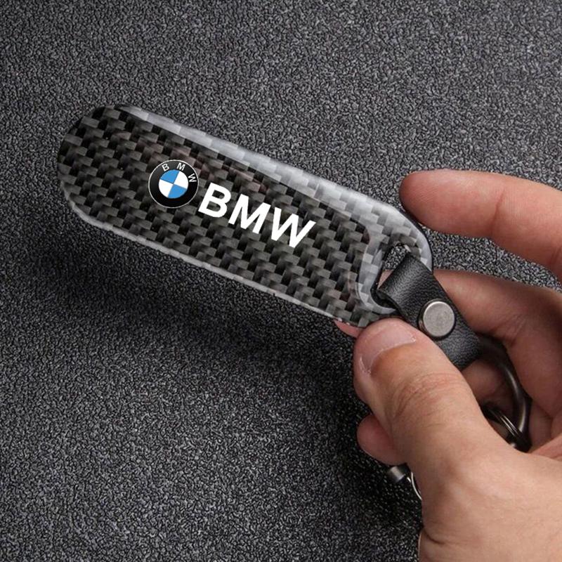 Carbon Fiber Car Keychain Metal Anti Loss Portable Key Ring For BMW I3 I4 E46 E90 E60 F30 F10 X1 X2 X3 X5 X4 X6 X7 G30 G20 G32