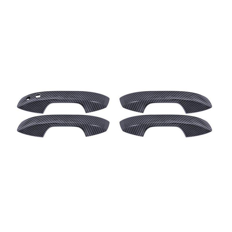 Car Styling Door Handle Frame Decoration Cover Trim For BYD Yuan PLUS  Carbon Fiber Color Exterior Accessories