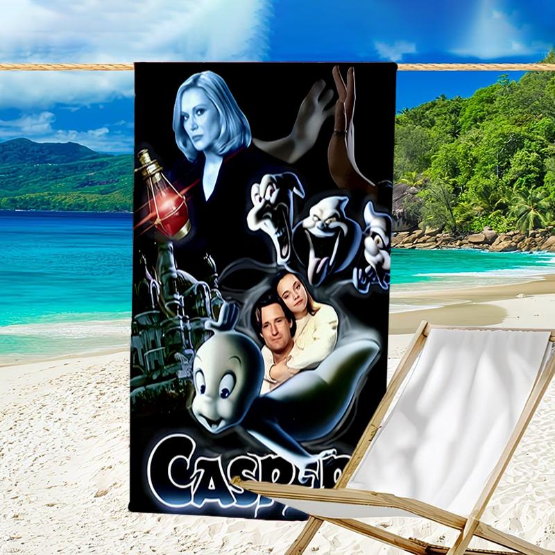 1pc Casper1 Beach Towel, Beach and Seaside Swimming Pool Equipment, Fashion Pattern, Rectangular, Travel Essentials