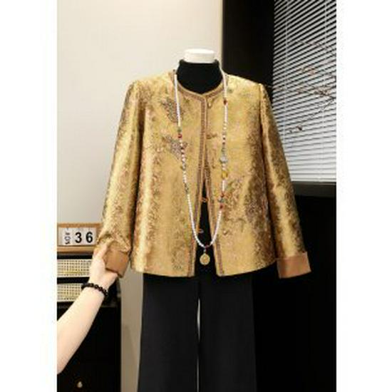 

2026 Spring & Autumn New Chinese Style Jacket for Middle-aged and Senior Women 2XL жовтий